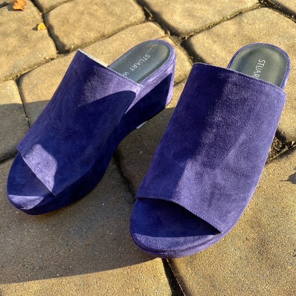 NWT Stuart Weitzman Mule Train Suede Wedge - Picture 7 of 11